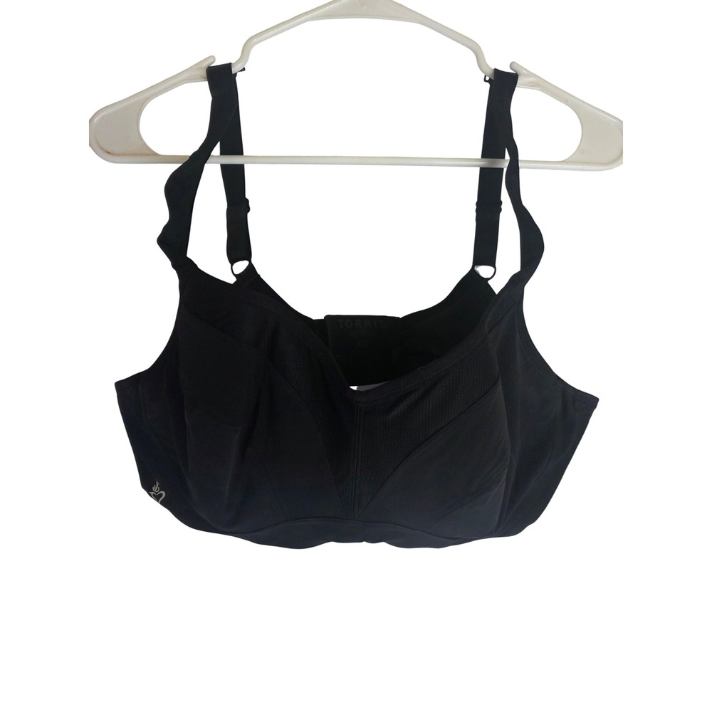 Torrid Active Black Mesh Underwire High Impact Sports‎ Bra 42D Plus Size